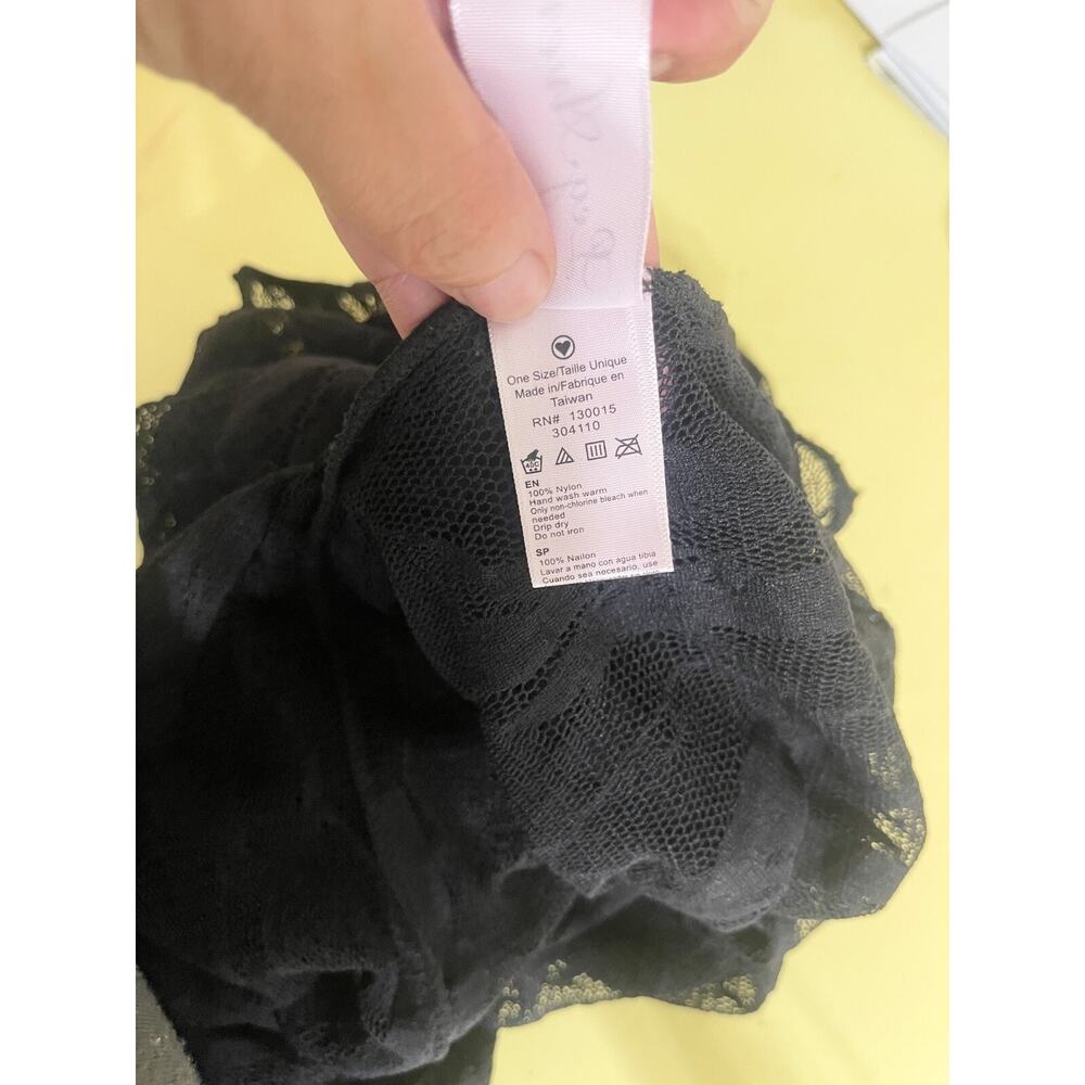 Leg Avenue Butterfly Lace Long‎ Gown 100% Nylon With Slit Black Stretch One Size - Picture 9 of 11